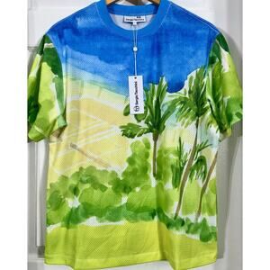 NEW Sergio Tacchini Spazio Court MESH Tshirt Tennis Jersey Mens Small